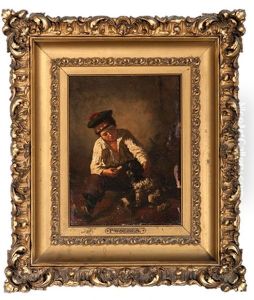 Boy And Dog by Pieter Willem Sebes