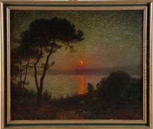 Coucher De La Lune A Juan-les-pins Coucher De La Lune A Juan-les-pins