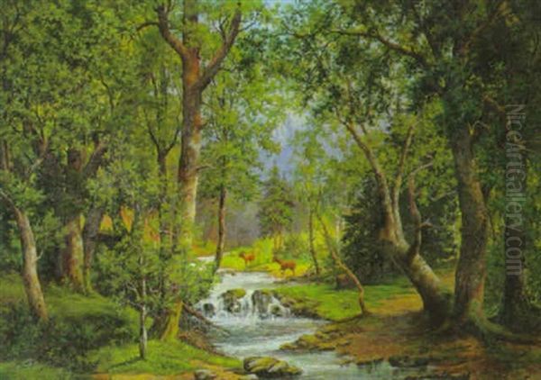 Rotwild Am Waldbach - view 1