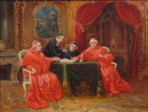 Cardinals And Clergymen In A Conversation by Stephan Sedlacek