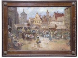 Flower Market Scene by Stephan Sedlacek
