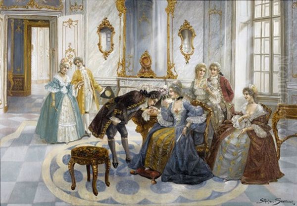 Galante Szene In Hofischer Gesellschaft - view 1