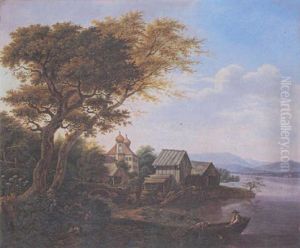 Blick Auf Schloss Ammerland Am Starnberger See by Joseph Anton Sedlmayr