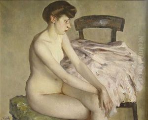 Sitzender Weiblicher Akt by Lothar von Seebach