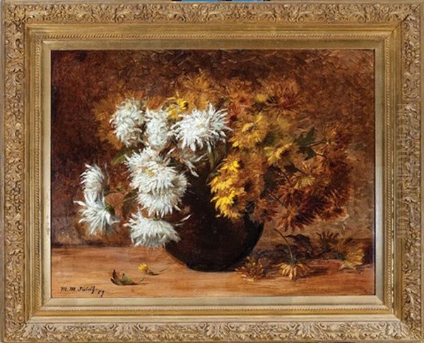 Still Life Of Chrysanthemums In A Vase - view 1