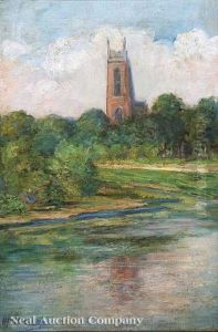 Holy Name Of Jesus Church From Audubon Park, New Orleans by Marie Madeleine Seebold
