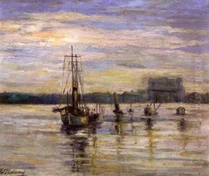 Shrimp Boat At Sunset by Marie Madeleine Seebold