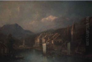 Blick Von Der Oberen Schleuse Auf Thun, Rechts Der Pulverturm