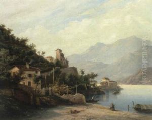 Der Comer See Bei Varenna by Hermann Ludwig Seefisch