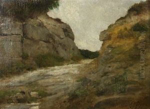 Durchgang Zwischen Felsen, Wohl Ein Spazierweg In Einer Dunenlandschaft by Hermann Seeger
