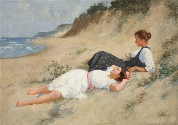 Zwei Madchen Am Strand - view 1
