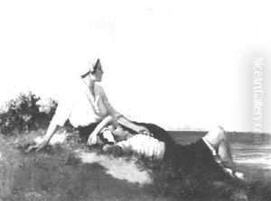 Zwei Madchen In Den Dunen