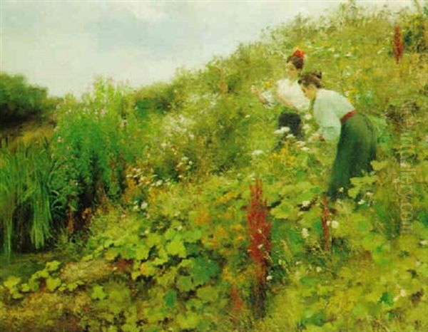Blumen Pfluckende Madchen - view 1