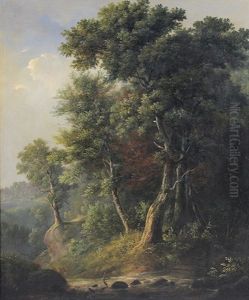 Bewaldeter Bachlauf by Karl Ludwig Seeger