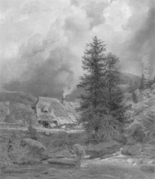 Sennerhutte Im Gebirge Nach Dem Gewitter - view 1