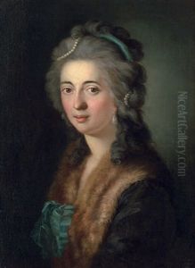 Bildnis Einer Eleganten Dame Mit Pelzkragen
