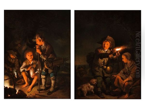 Kinder Am Nachtlichen Feuer - view 1