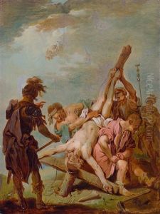 Die Kreuzigung Des Hl. Petrus by Johann Conrad Seekatz