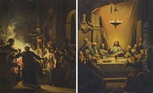 La Cene (+ Le Reniement De Saint Pierre; Pair) by Johann Conrad Seekatz