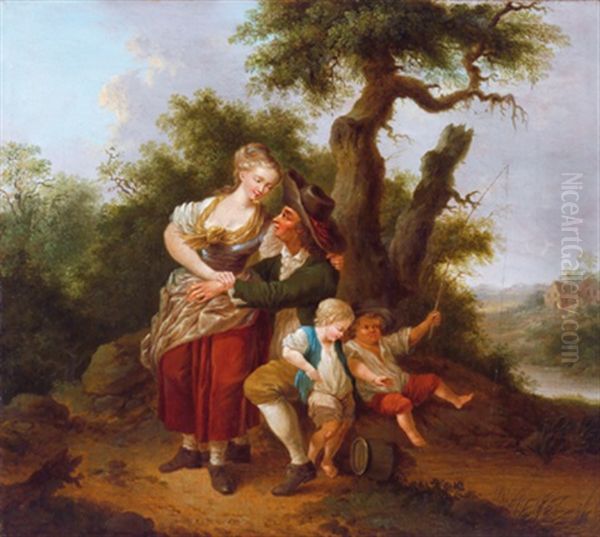 Hirtenfamilie In Einer Landschaft - view 1