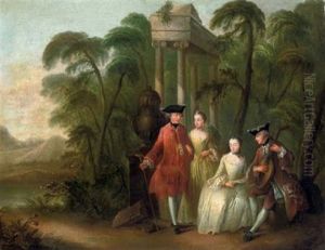 An Elegant Company Making Music In A Park Landscape
