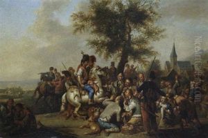 Soldaten In Einem Dorfe by Johann Conrad Seekatz