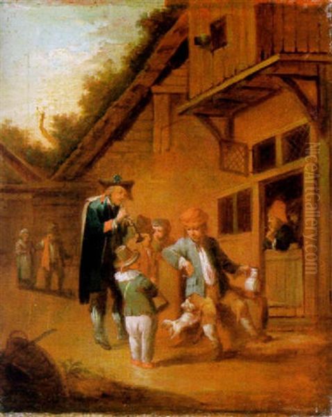 Musikanten Vor Einem Bauernhaus - view 1