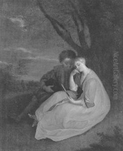 Sitzendes Paar Am Waldrand by Johann Conrad Seekatz