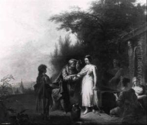 Jakob Und Rahel Am Brunnen by Johann Conrad Seekatz
