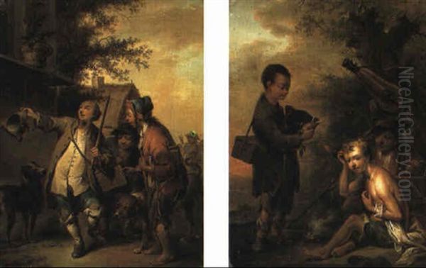 Traveller And Two Beggars On Village Street - view 1