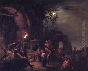 Campement De Bohemiens Au Clair De Lune
