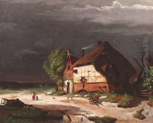 Aufziehendes Gewitter Uber Einem Hollandischen Gasthaus
