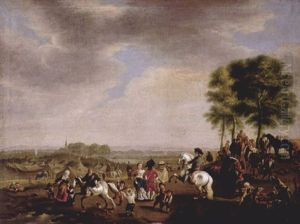 Groses Feldlager Auf Eine Hugel by Johann Baptist Seele