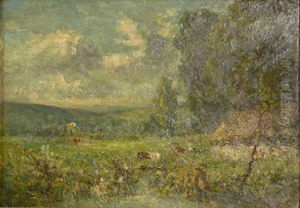 A Wooded Landscape With Cattle - view 1