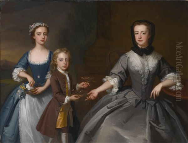 Portrait Of Mrs. Finch With Her Son And Daughter - view 1