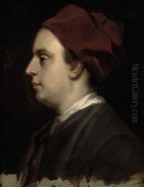 Portrait Of A Gentleman (john Gay?) In A Black Coat And Red Cap - view 1