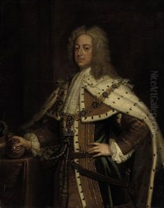 Portrait Of King George Ii When Prince Of Wales In Robes Of State And Wearing The Collar Of The Garter