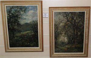 Woodland And Cattle On A Hillside by George Boyle