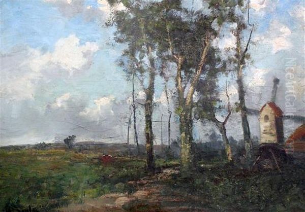 Landscape With Trees And Windmill - view 1