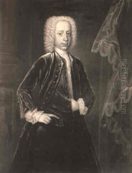 Portrait Of Sir John Eden Wearing A Blue Velvet Coat - view 1