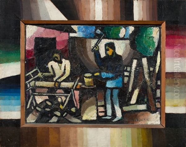 Der Holzarbeiter (zyklus Arbeit) - view 1
