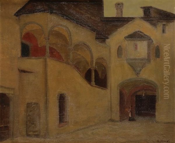 Femme Dans Une Cour Interieur - view 1