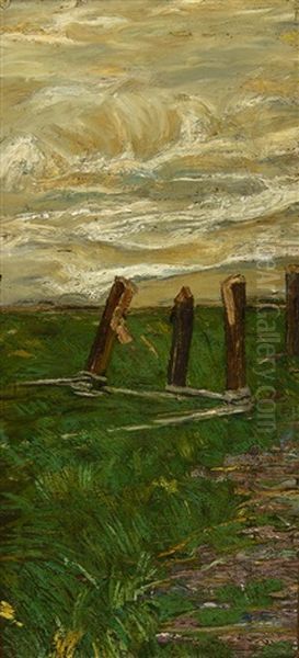Frammento Di Paesaggio - Auch: Studio Di Un Campo Con Paletti - view 1