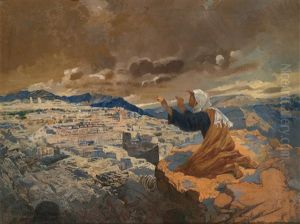 Jeremia Beklagt Die Zerstorung Von Jerusalem, Profeta Ebreo Che Lamenta La Distruzione Di Gerusalemme