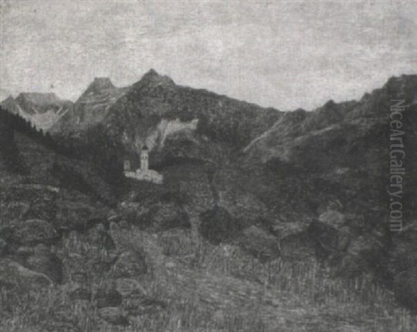 Alpenlandschaft Mit Kirche - view 1