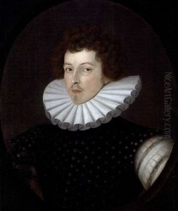 Portrait Of Sir Henry Kingsmill In A Black Embroidered Doublet With A White Ruff