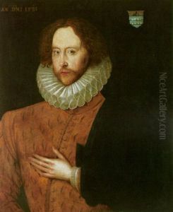 Portrait Of Sir Thomas Smith, Hatherton, Cheshire, Wearing A Buff Doublet