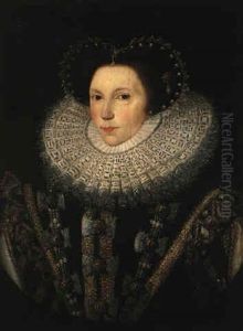 Portrait Of A Lady, Bust-length, In A Jewel-encrusted Dress And Ruff