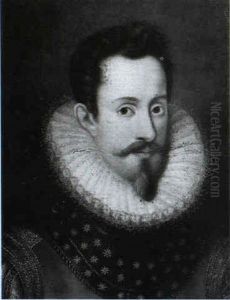Portrait Of A Gentleman, Bust Length, Wearing A White Ruff And Armour by William (Sir) Segar