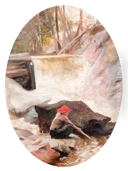 Playing Child By The River - view 1